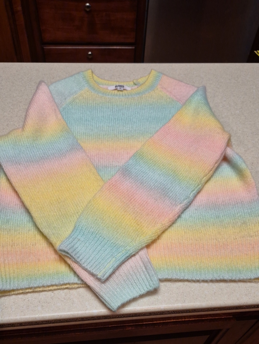 Oversized BB Dakota Pastel Stripe Crewneck Sweater Pastel Rainbow S Runs S/M